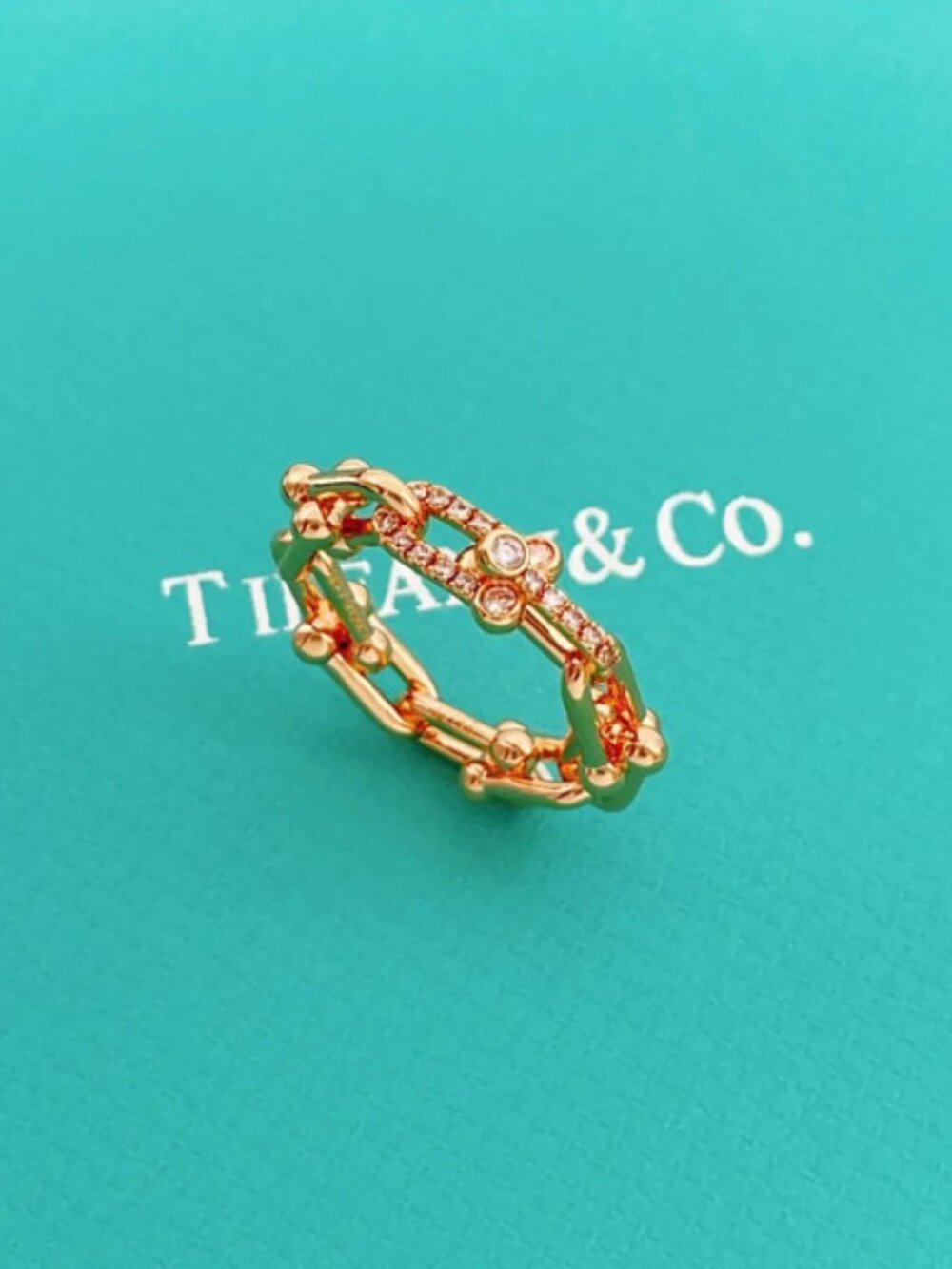 Tiffany & Co. rose gold polished horseshoe buckle ring